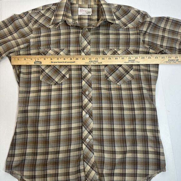 Vintage Wrangler Shirt X-Long Tails Single Needle Tailoring Men’s Sz M 16-30 - Picture 5 of 7